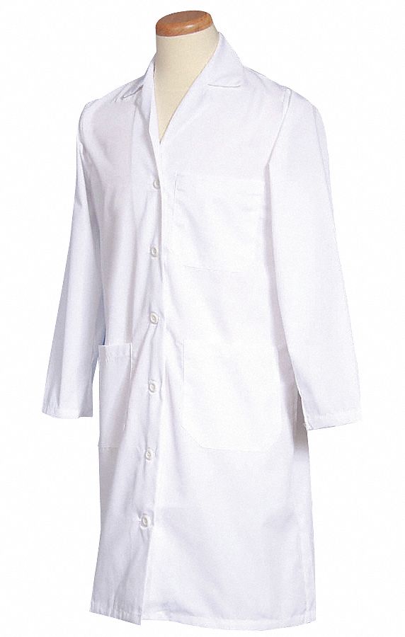 Lab Coat, M, White, 39-1/2 In. L