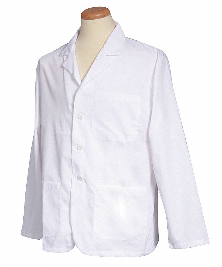 Lab Coat, XS, White, 28-1/2 In. L