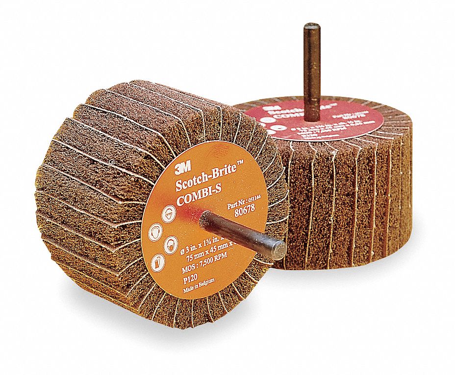 Flap Wheel, Intrleaf, AO, 3x1.75x1/4Shk, 80G