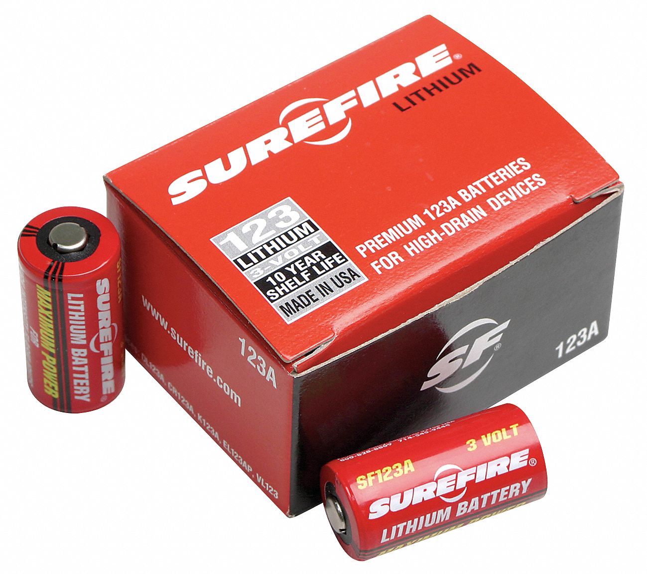 Battery, 123A, Lithium, 3V, PK 12