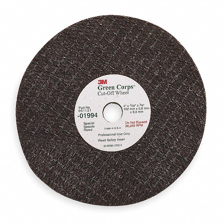Abrsv Cut Whl, 3In D, 0.062In T, 3/8In AH