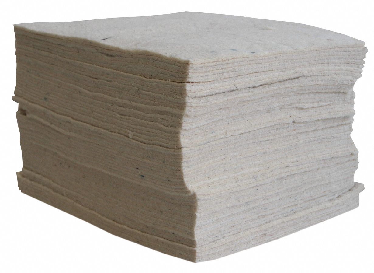 Absorbent Pads, Cotton Fibers, PK 100
