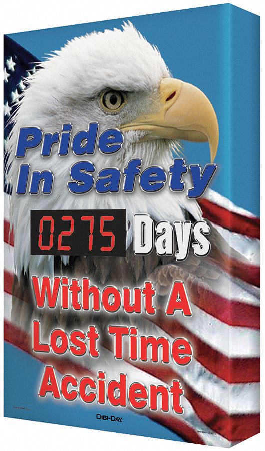 Safety Record Signs, 29 x 20In, AL, ENG