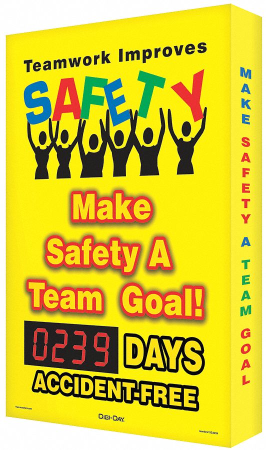 Safety Record Signs, 36 x 24In, AL, ENG