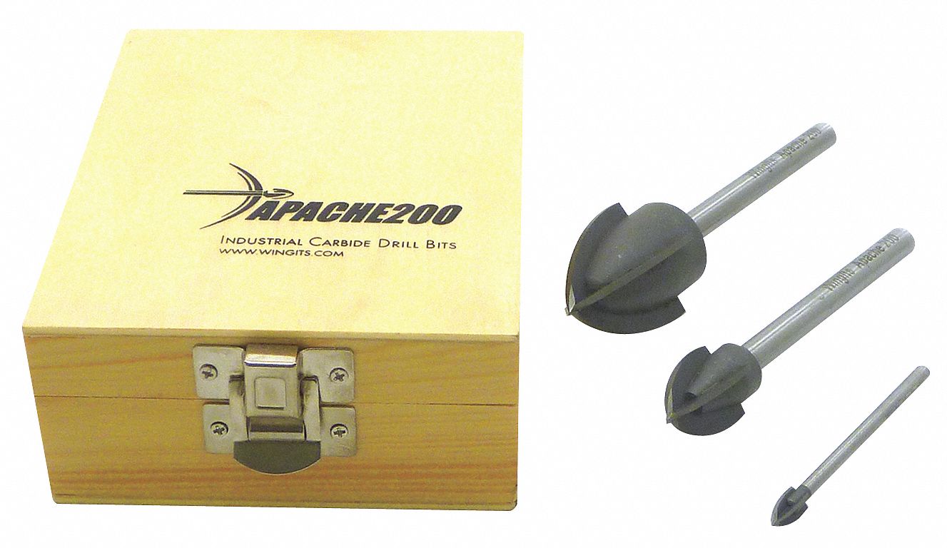 Wall & Tile Drill Bit, 1/4 Dia, PK3