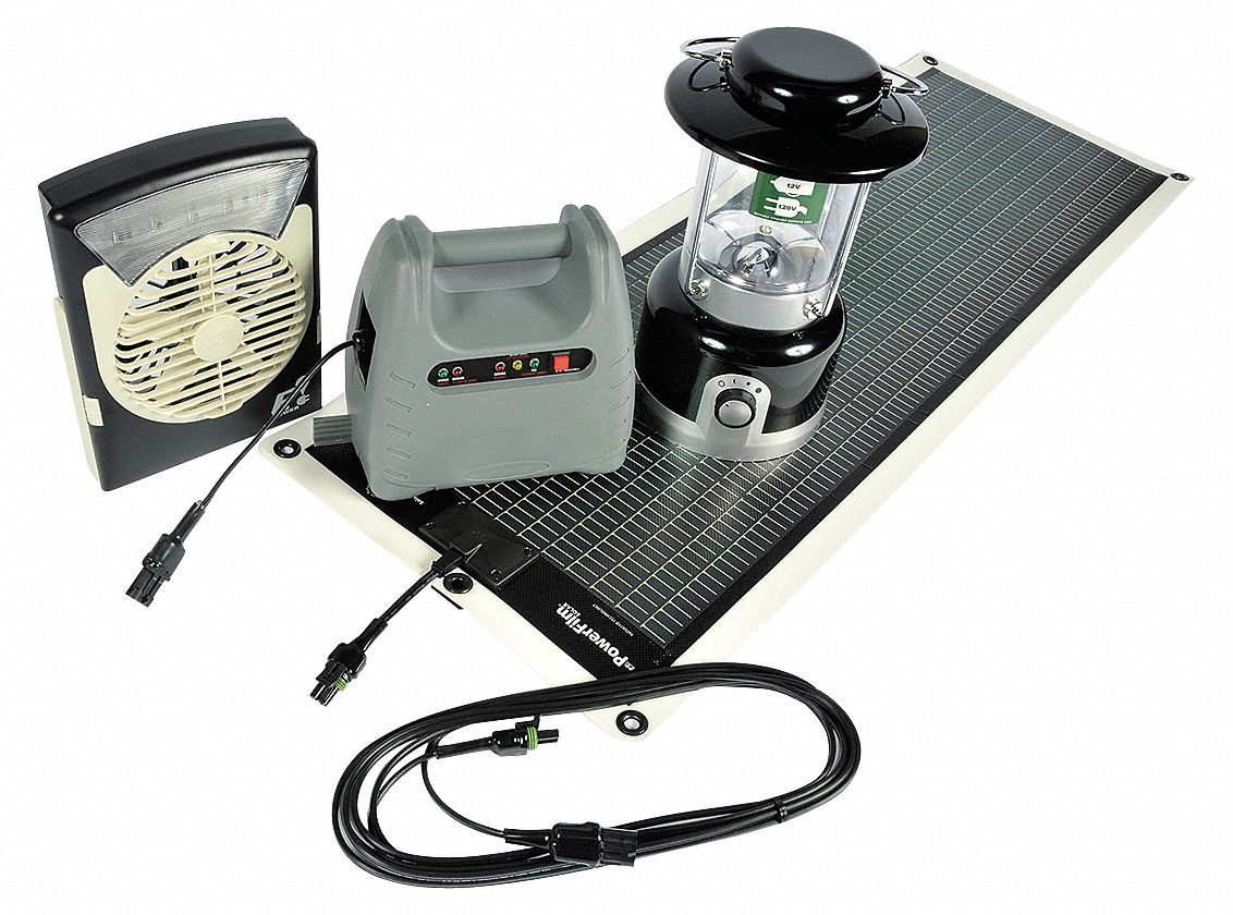 Solar Charger Kit, 15.4 V, Blk, 23 X 14 1/2