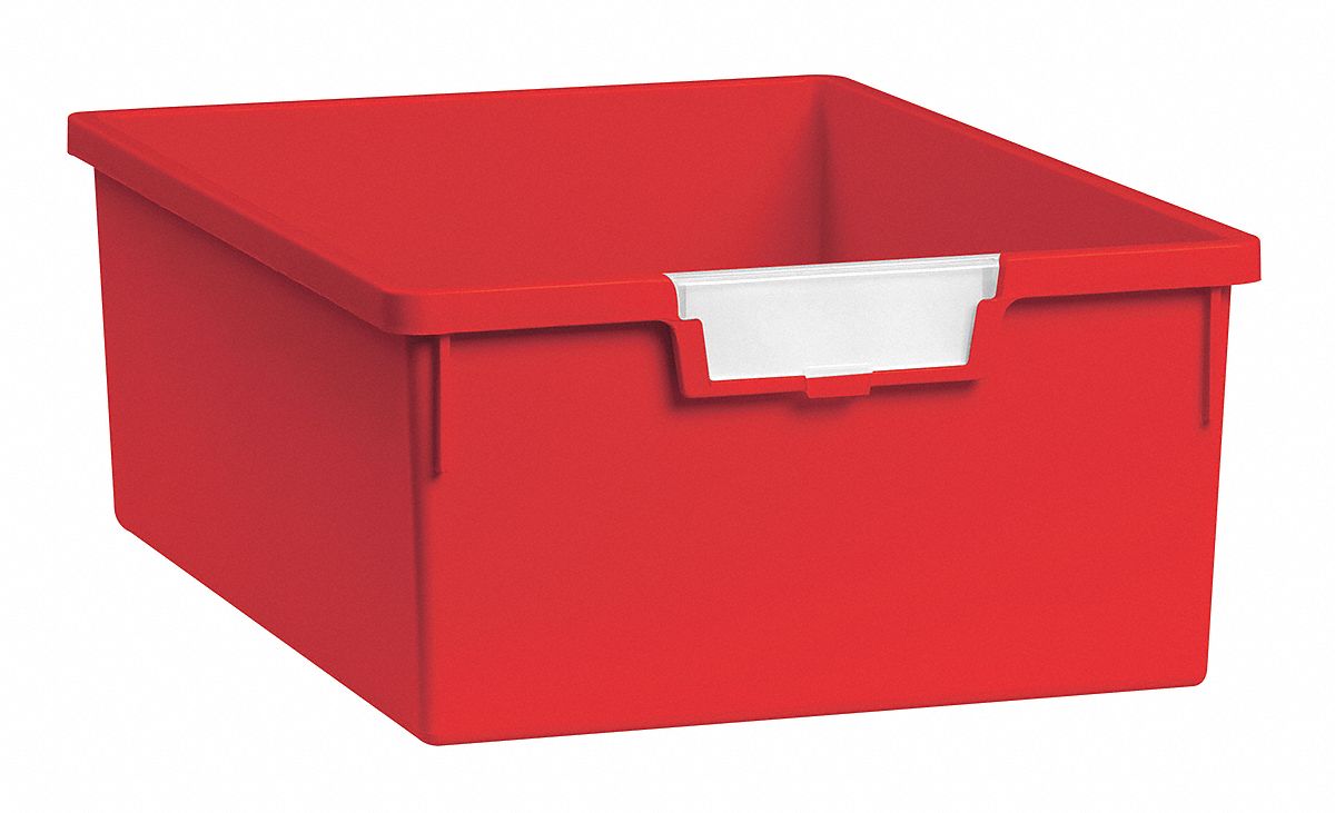 Storage Tray, Double, Length 12-1/4, Red