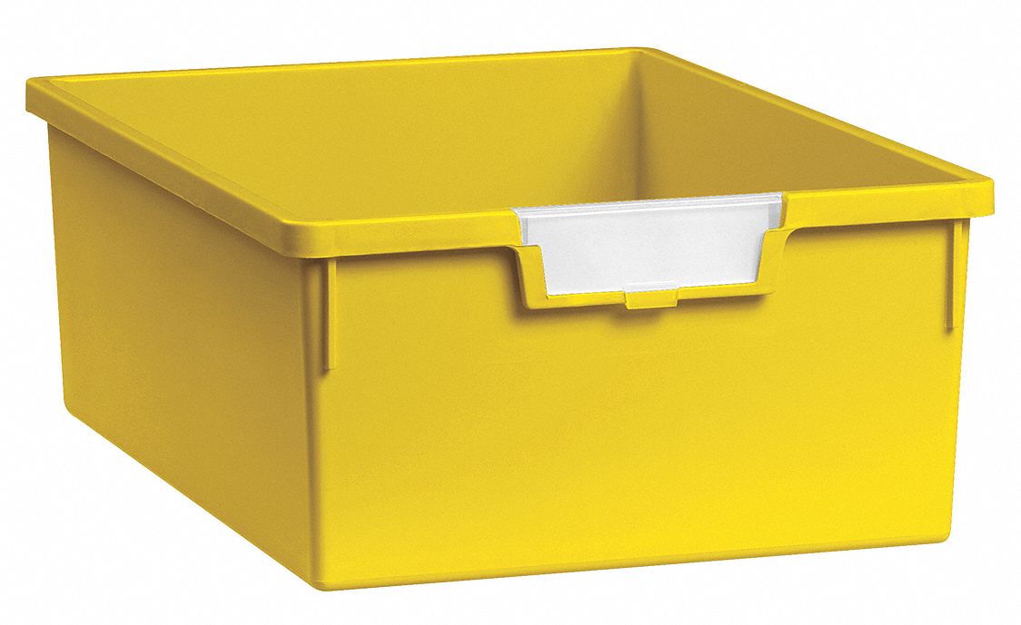 Storage Tray, Double, Length 12-1/4, Yellow