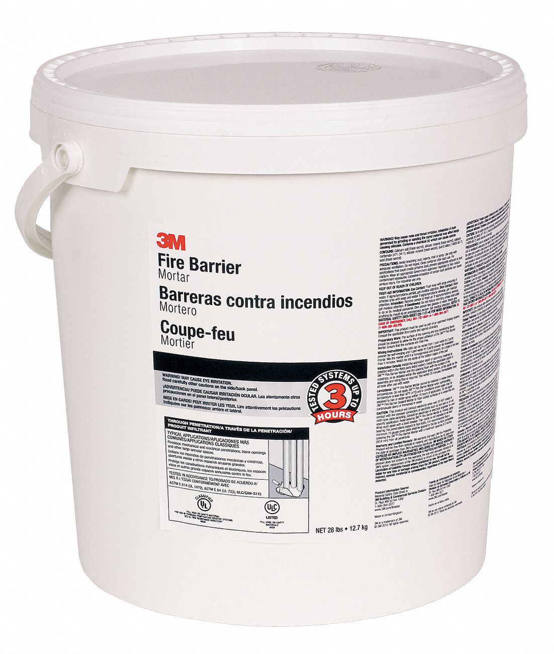 Fire Barrier Mortar, 5 gal., Off-White