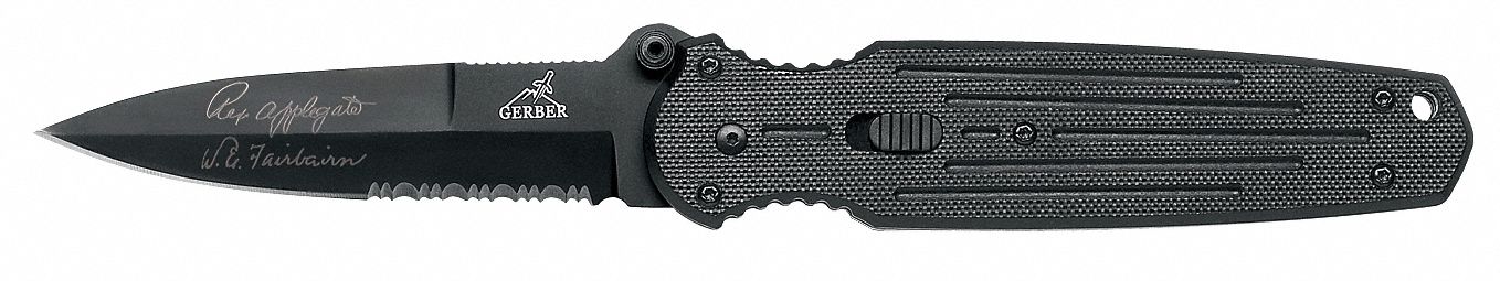 Folding Knife, Serrated, DropPoint, 3-23/32