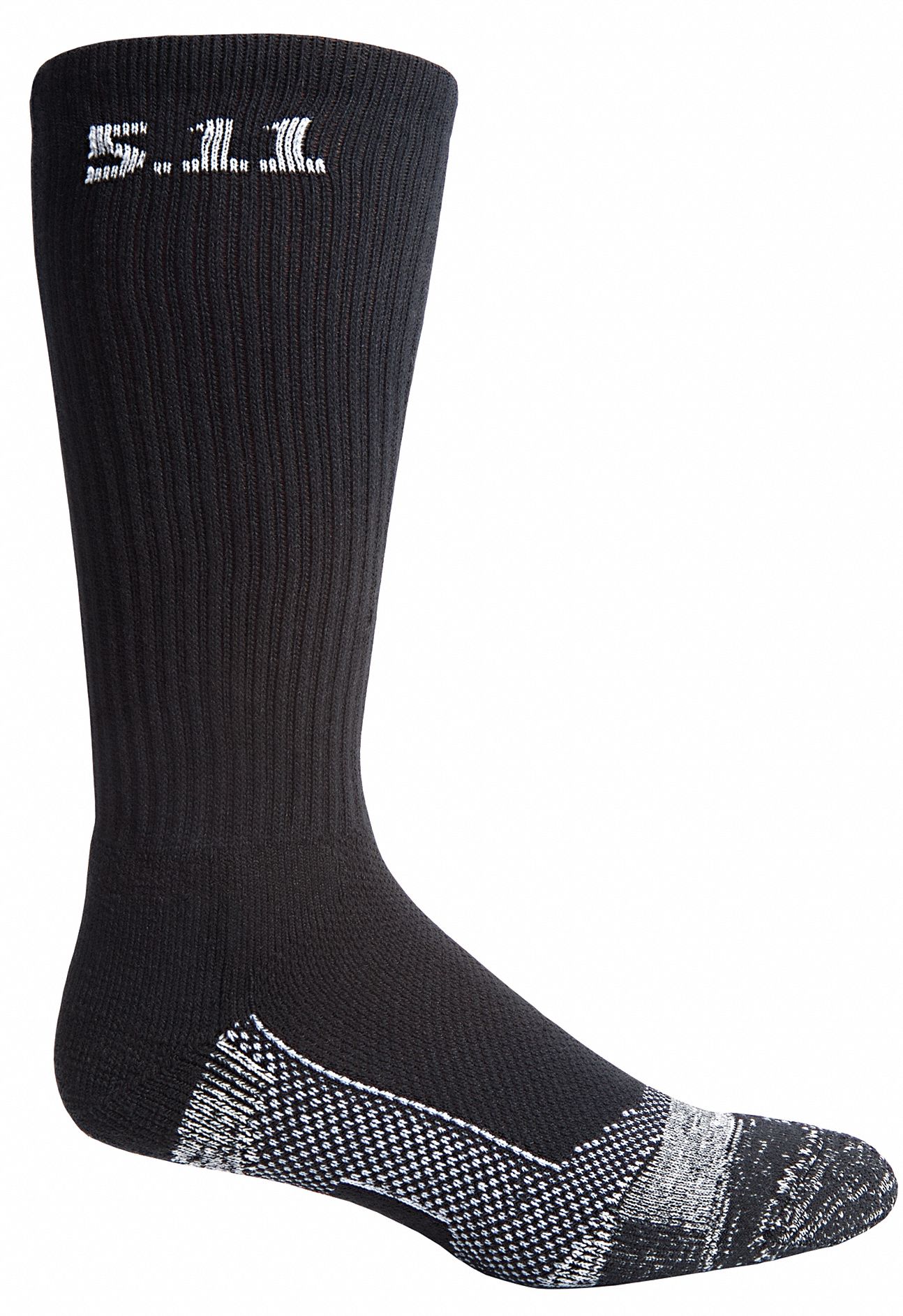 Boot, Socks, Crew, Mens, L, Black, 1 Pr