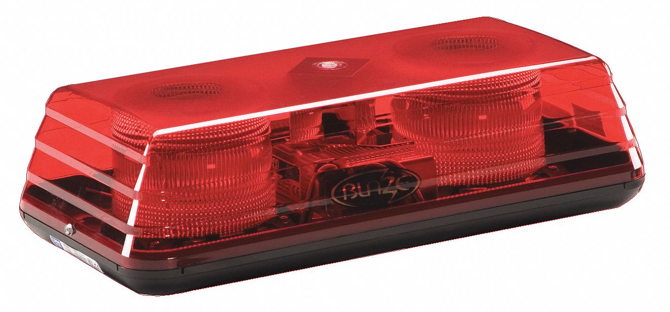 Mini Lightbar, Strobe, Red, Perm, 16 In