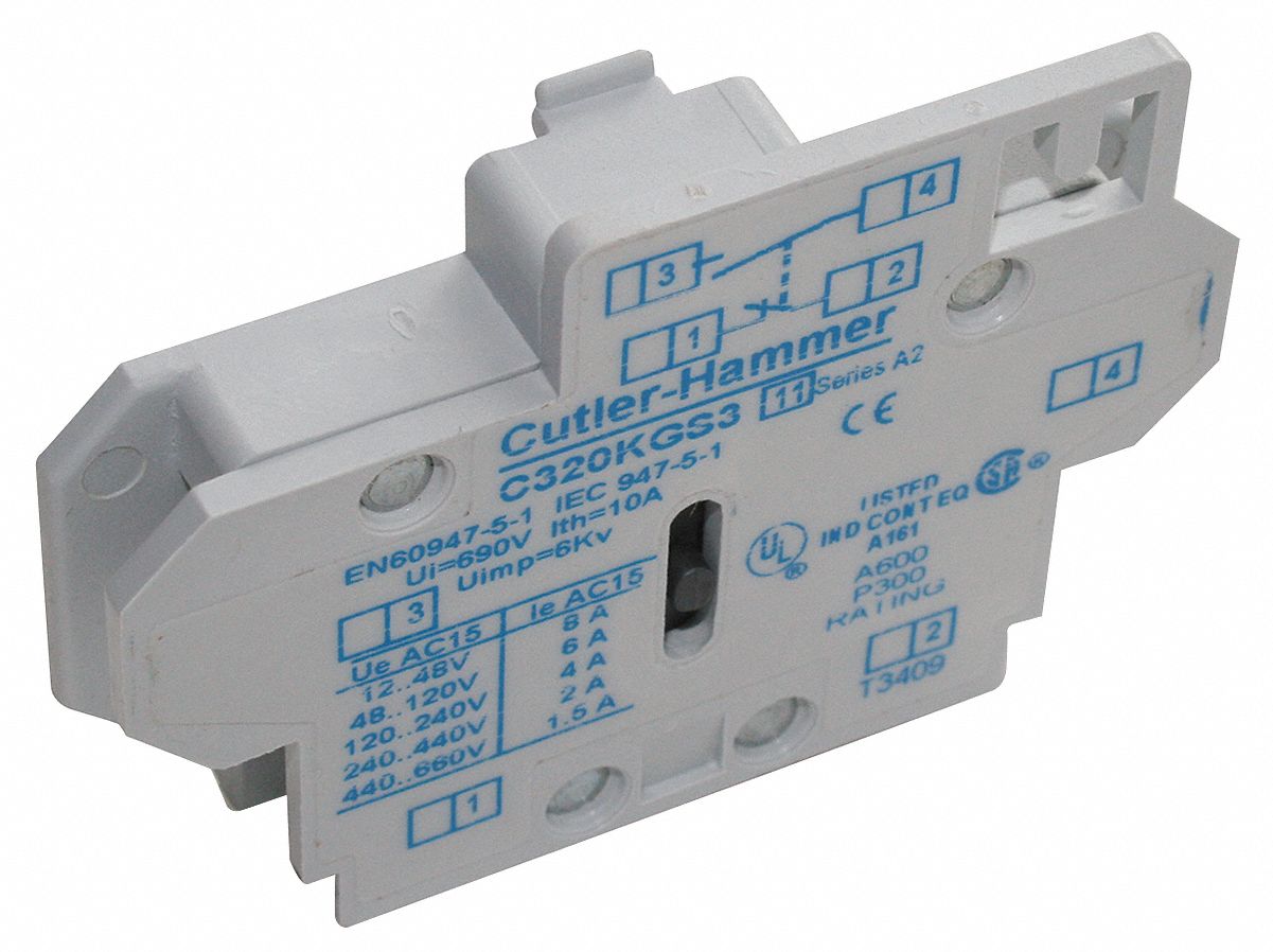 Auxiliary Contacts, 1NC, Side Mnt, Size00-2
