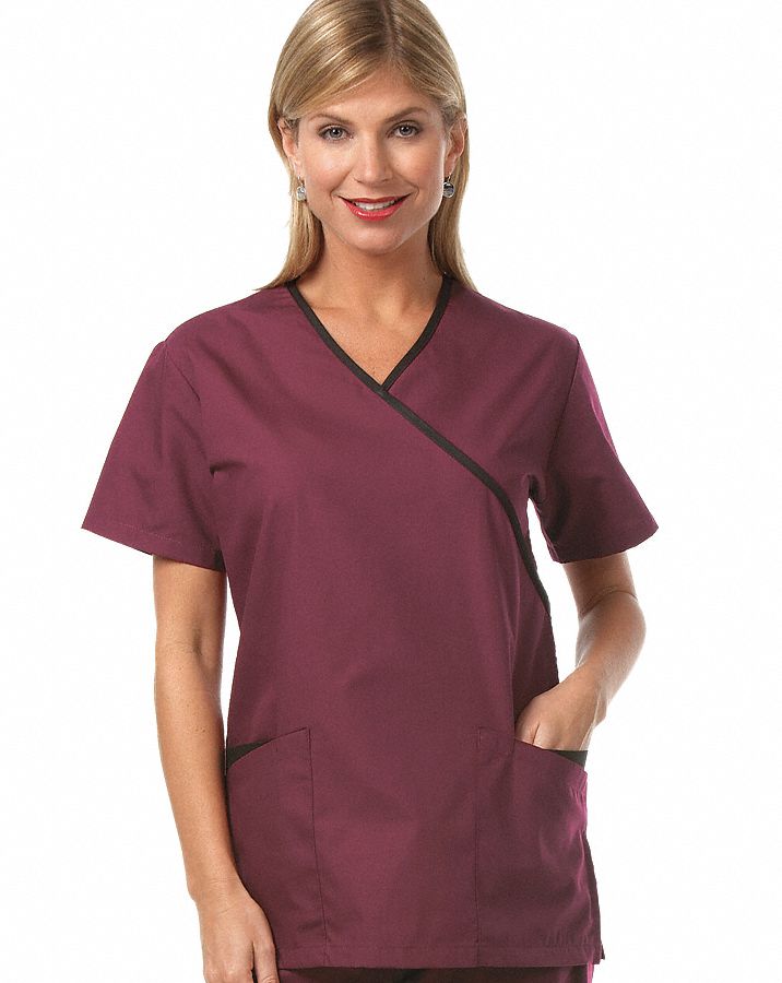 Women's Shirt, Black/Burgundy M