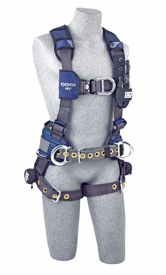 Full Body Harness, M, 420 lb., Blue