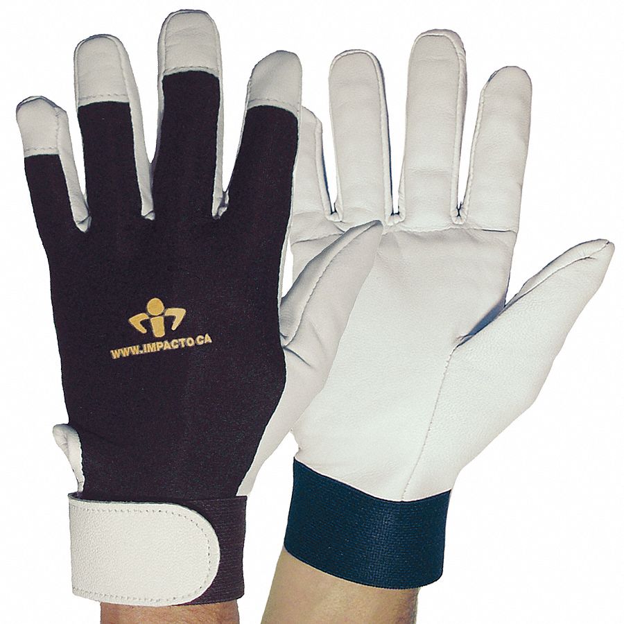 Anti-Vibration Gloves, L, Black/White, PR