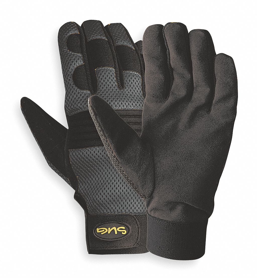 Mechanics Gloves, Black, XL, PR