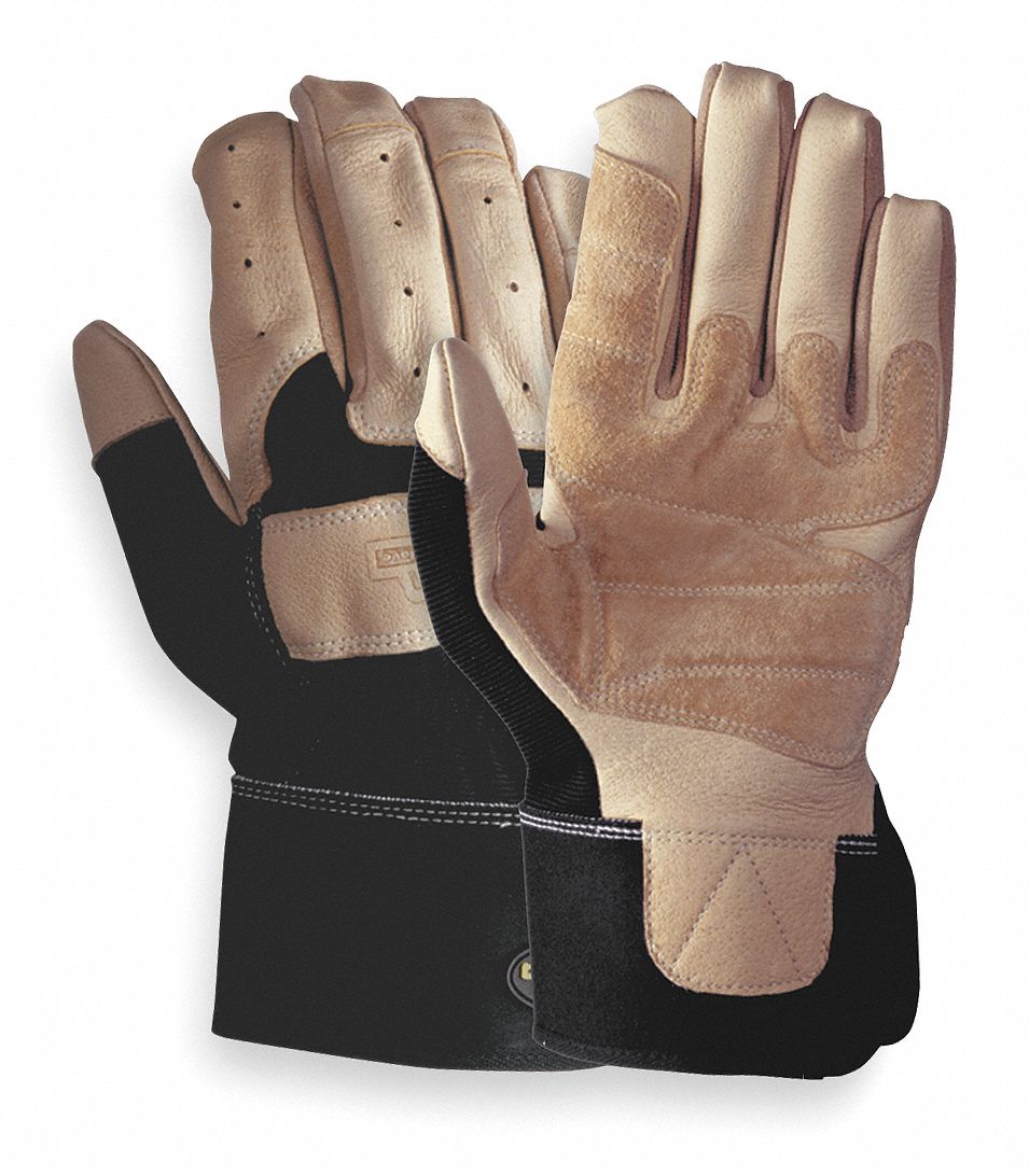 Mechanics Gloves, Tan/Black, L, PR