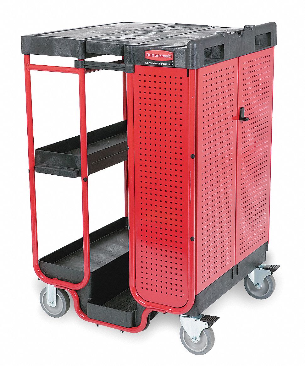 Ladder Cart w/Cabinet, 500 lb. Cap