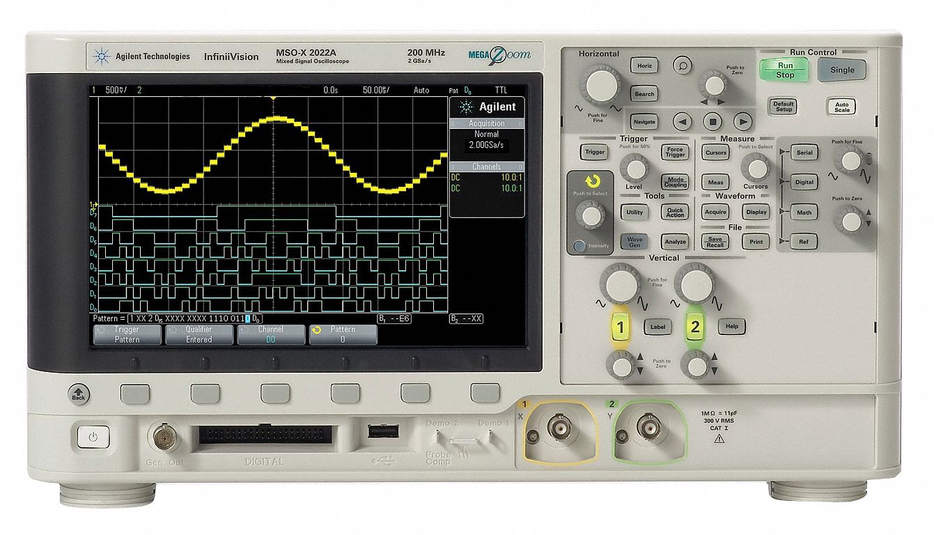 Oscilloscope, 2+8-channel, 100 MHz