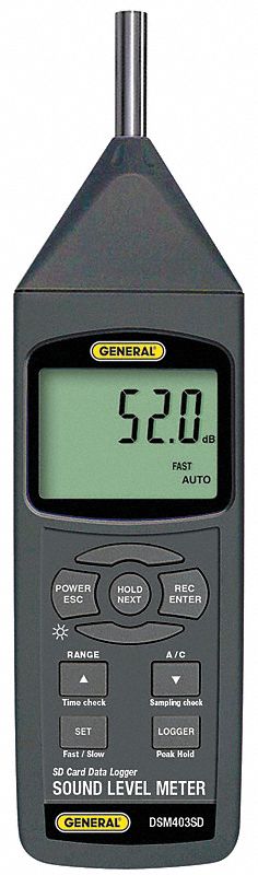 Sound Meter, Class 1 w/SD Card