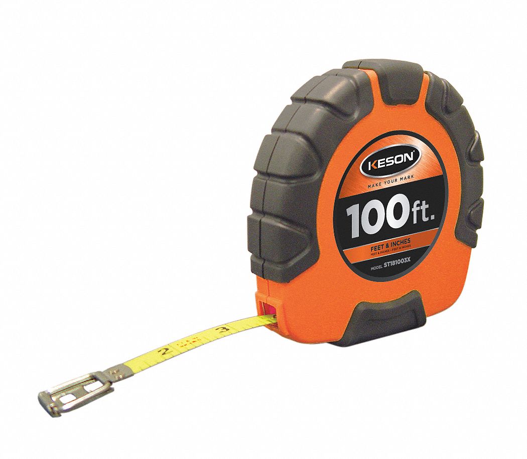 Measuring Tape, 100 ftx3/8 In, Ft/In./8ths