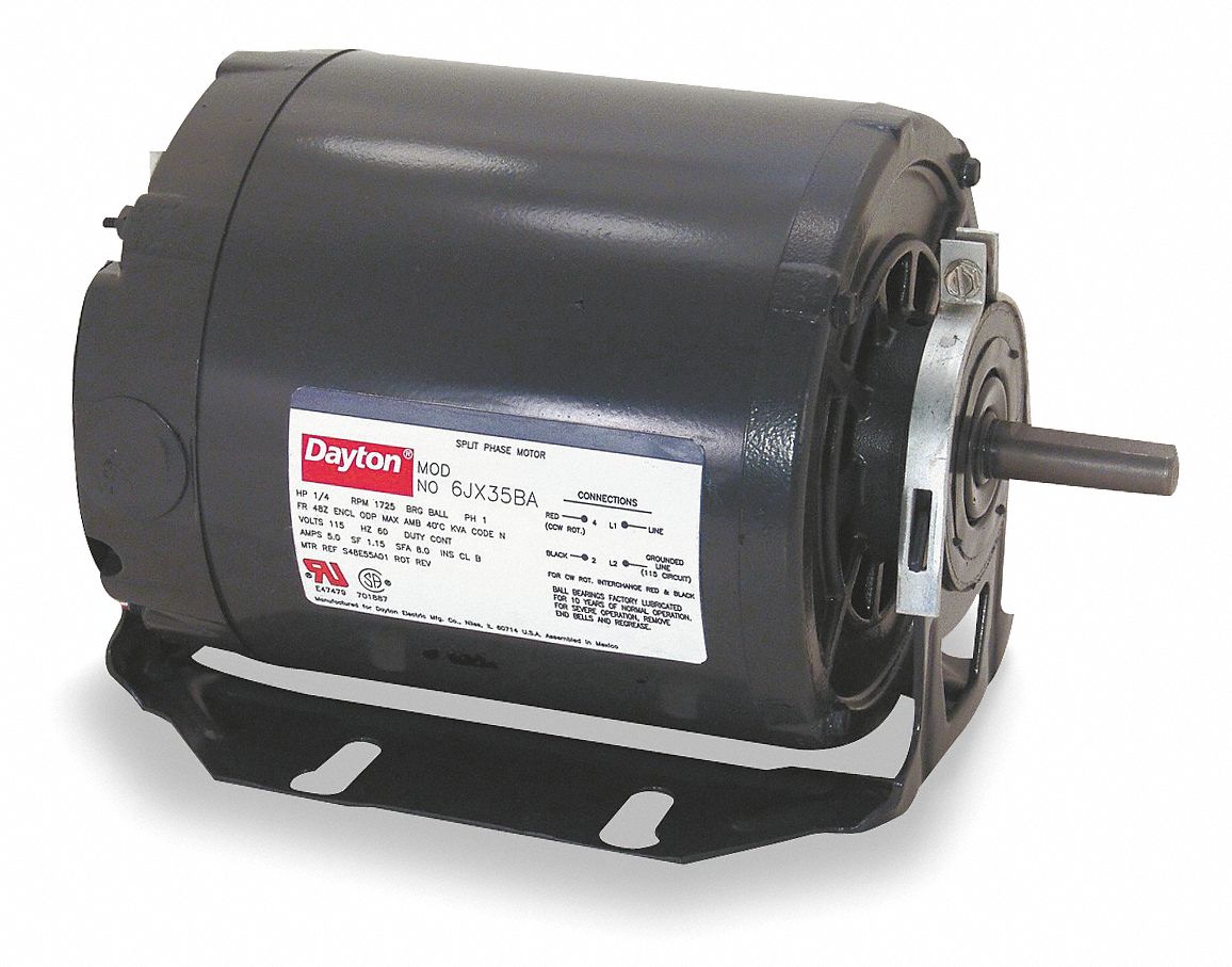 GP Mtr, Split Ph, ODP, 1/4 HP, 1725 rpm, 48