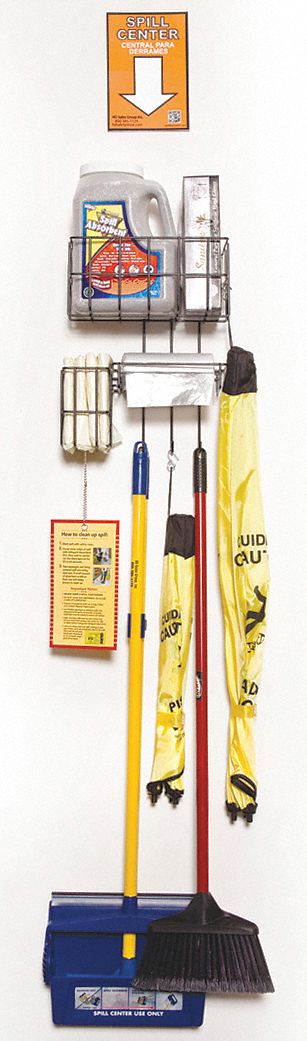 Spill Kit, Wll Mnted Rack, 7 gal., Mntnance