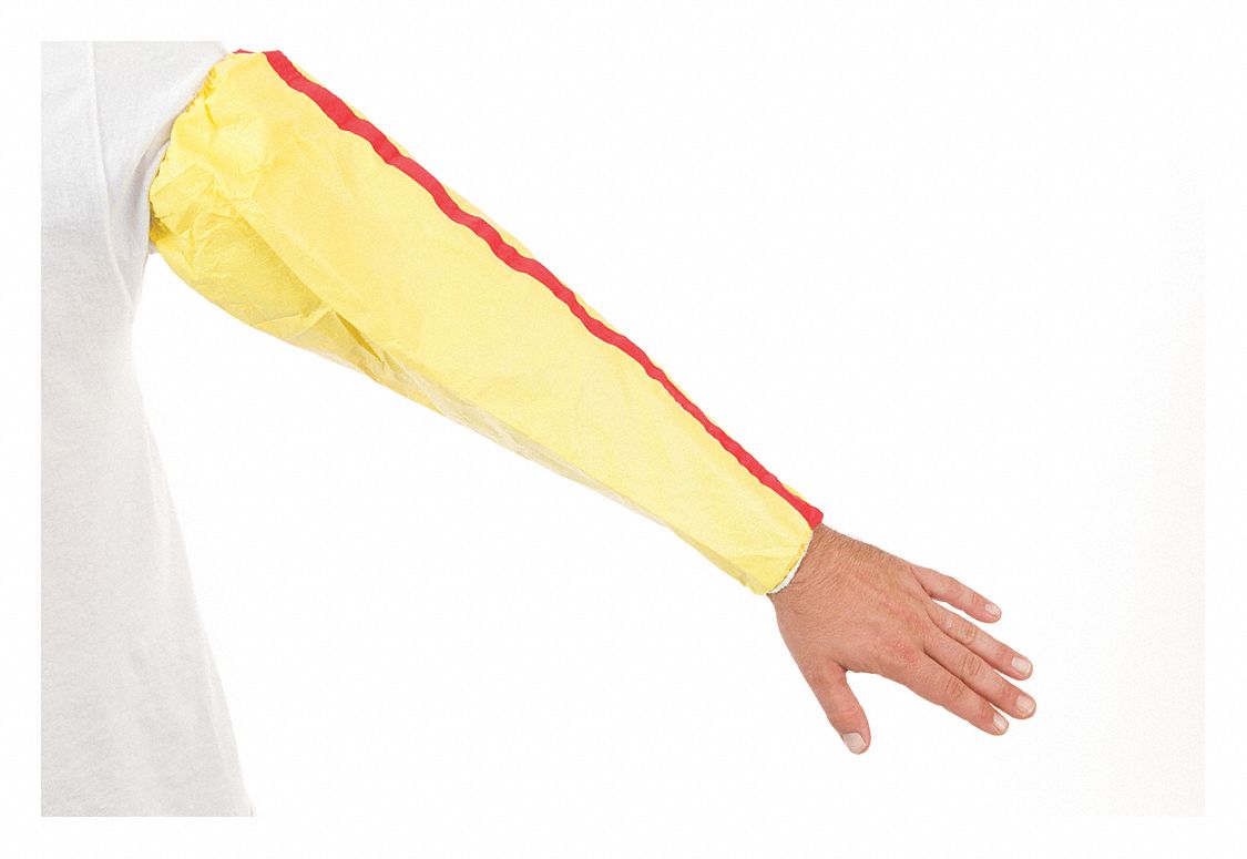 Sleeves, 18 In. L, Yellow, PK 200