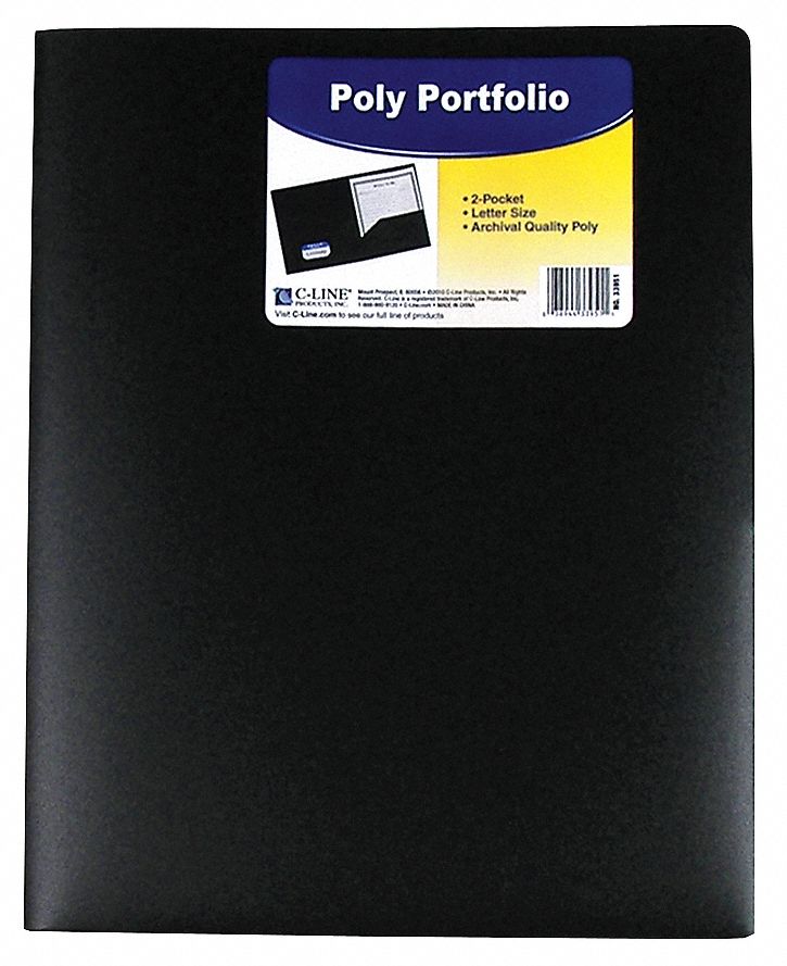 Poly Portfolio Folder, Black, PK 25