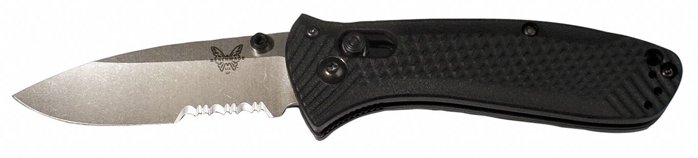 Folding Knife, Drop Point, 3 In L, Black