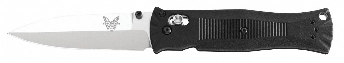 Folding Knife, Spear-Point, 3-1/4 In L, Blk