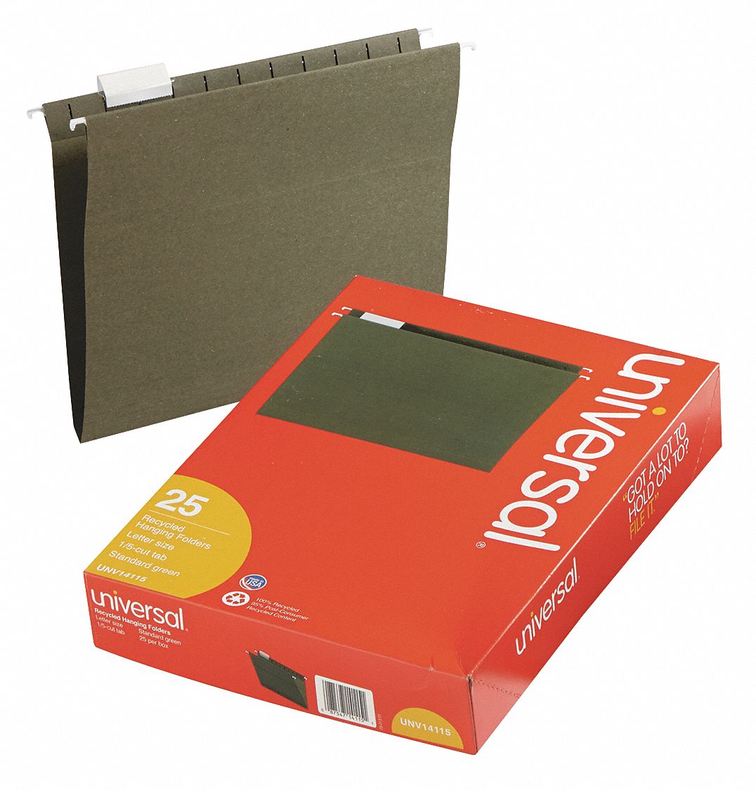 Hanging File Folders, Letter, Green, PK 25