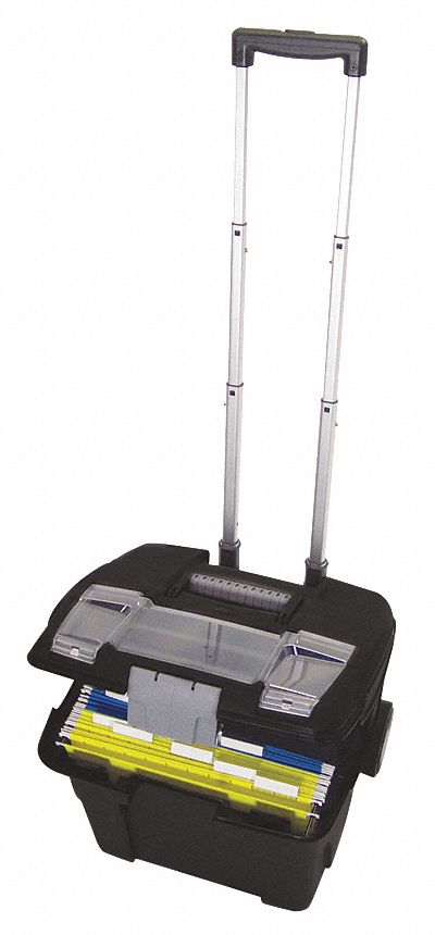 Mobile File Storage Box, Letter, Black