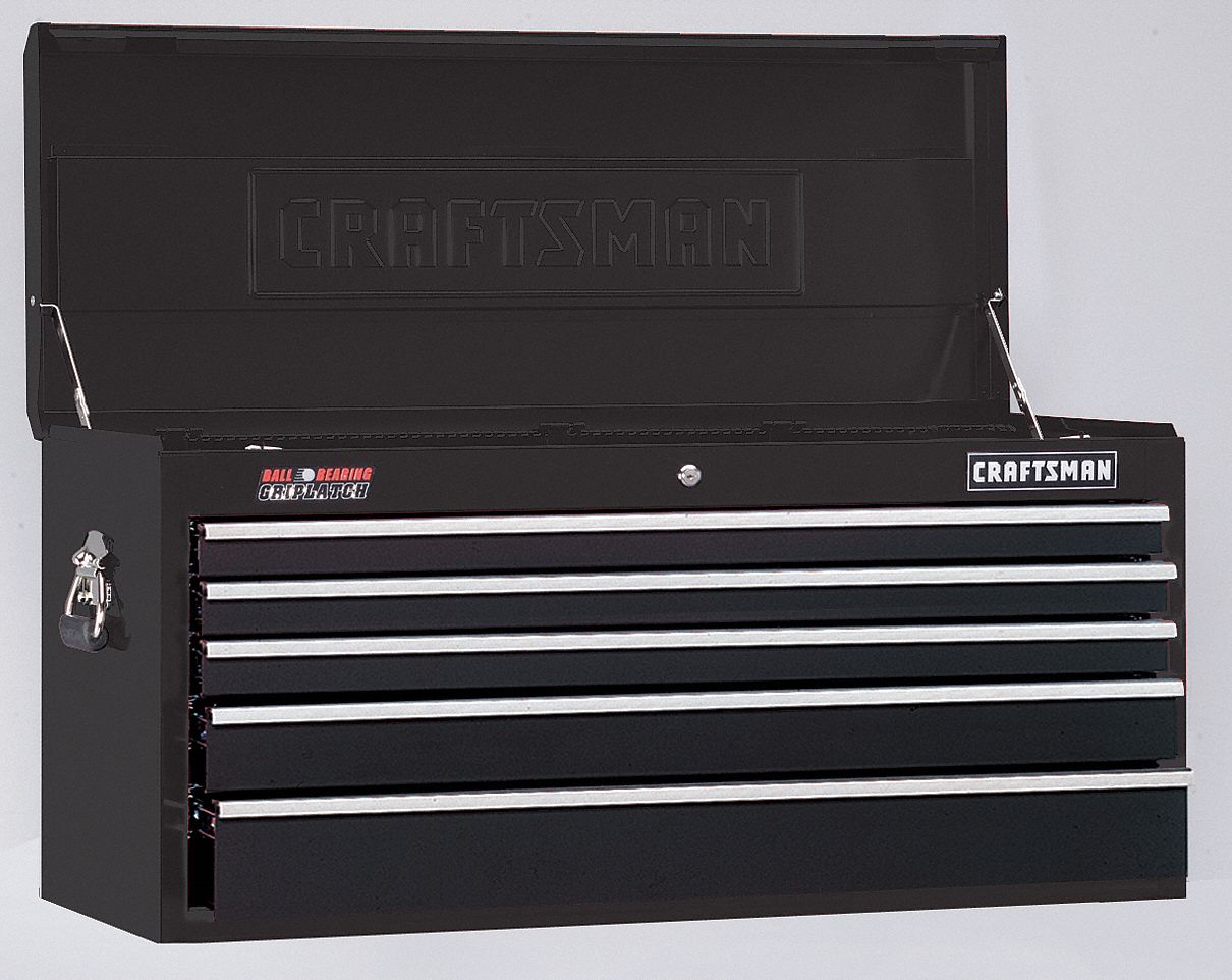 Top Chest, 41 Wx18 Dx20 H In, 5 Drawer, Blk