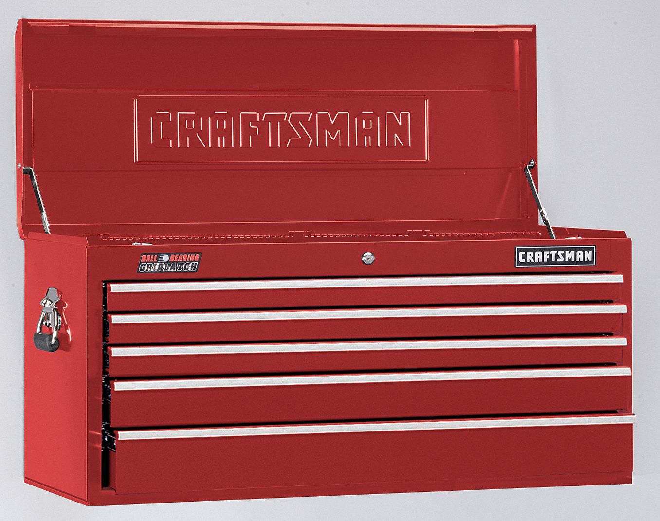Top Chest, 41 W x 18 D x20 H, 5 Drawer, Red