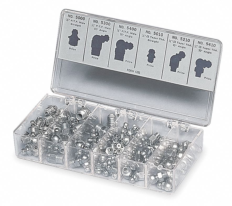 Grease Fitting Kit, Fractional Assortment