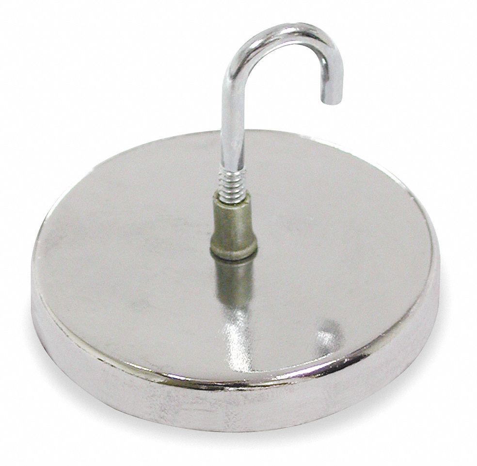 Round Base Hook Magnet, Max Pull 20 Lb