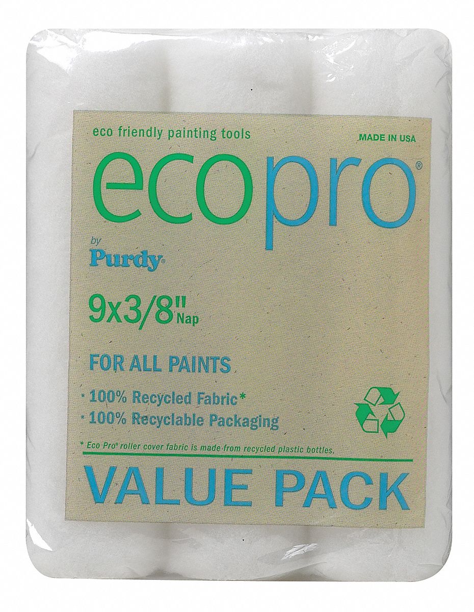 Paint Roller Cover, 9 In, 3/8 Nap, PK 3