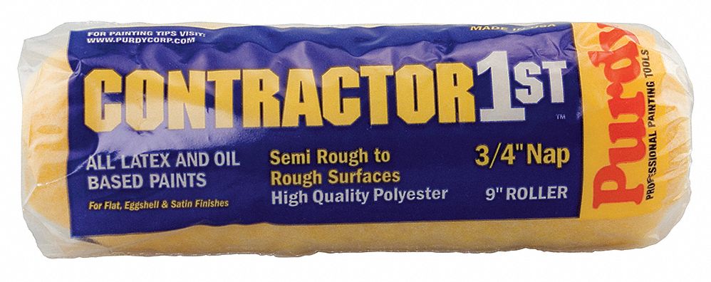 Paint Roller Cover, 9 In, Nap 3/4 In