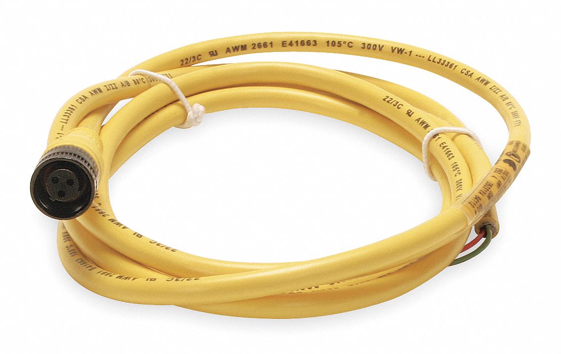 Cord Set, 3 Pin, Female, Straight, 6 Ft, 4A