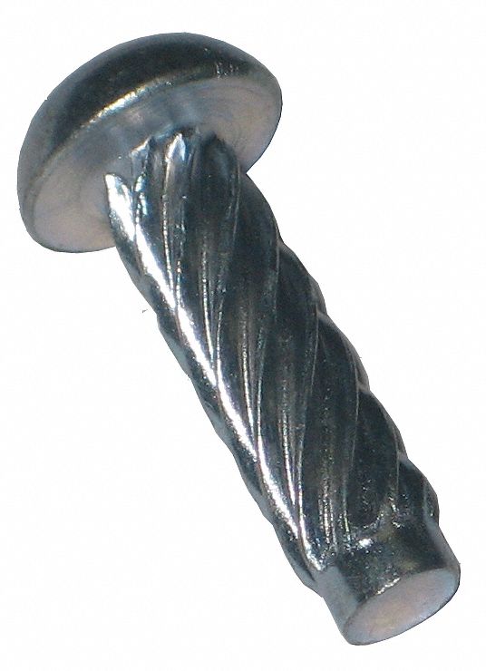 U Drive Screw, 3/16 In L, #2, Zinc, Pk 100
