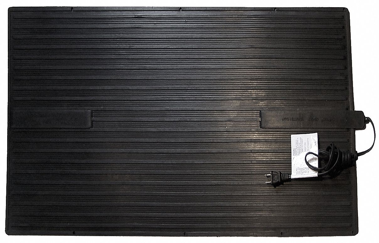 Electric Heated Rubber Mat, 120V, 0.09kW