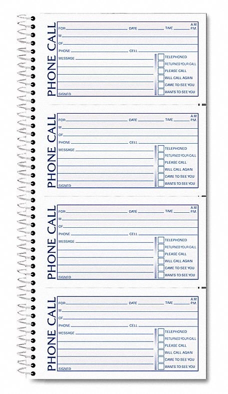 Telephone Message Book, 2-3/4 x 5