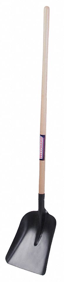 Square Point Shovel, 48 In.Handle, 14 ga.