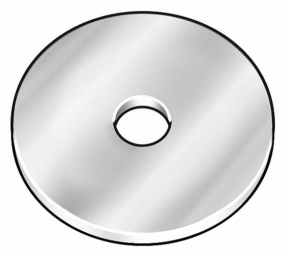 Fender Washer, Thick, Zinc, Fits 1/4 In, Pk5
