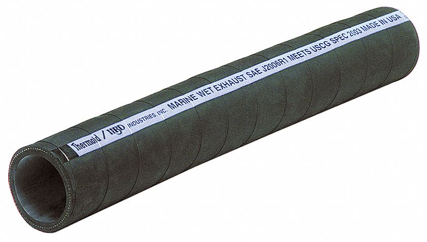 Marine Exhaust Hose, 1-1/2In x 25Ft, Black