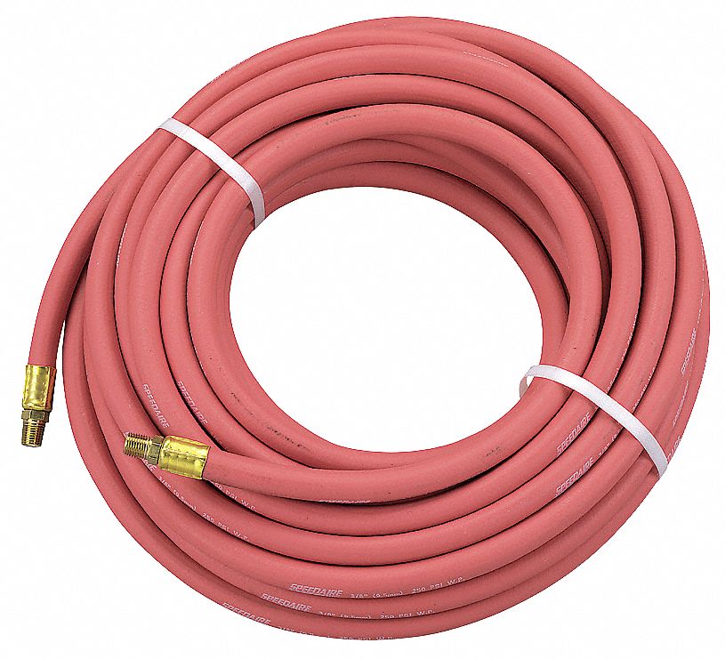 Hose, Air, 3/8 In IDx1/4 NPT, 50 Ft, Red