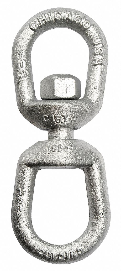 Swivel, Eye & Eye, Galvanized, 3/8 In