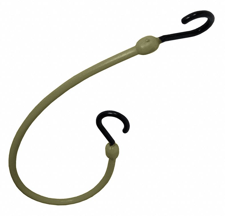 Bungee Cord, Hook, 18 In.L, Camo Green